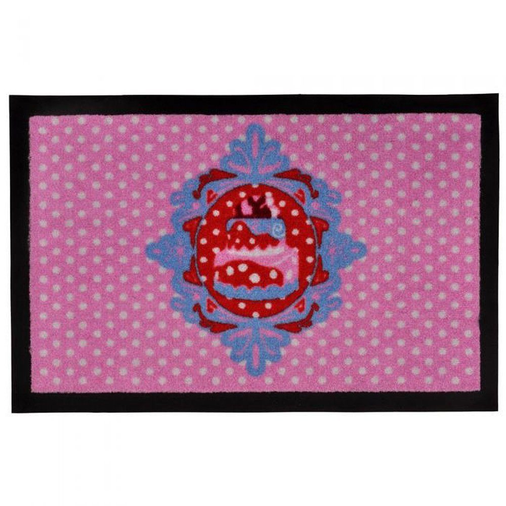 LebensWohnArt Teppich Fußmatte TORTE Schmutzfangmatte 60x40cm Rosa