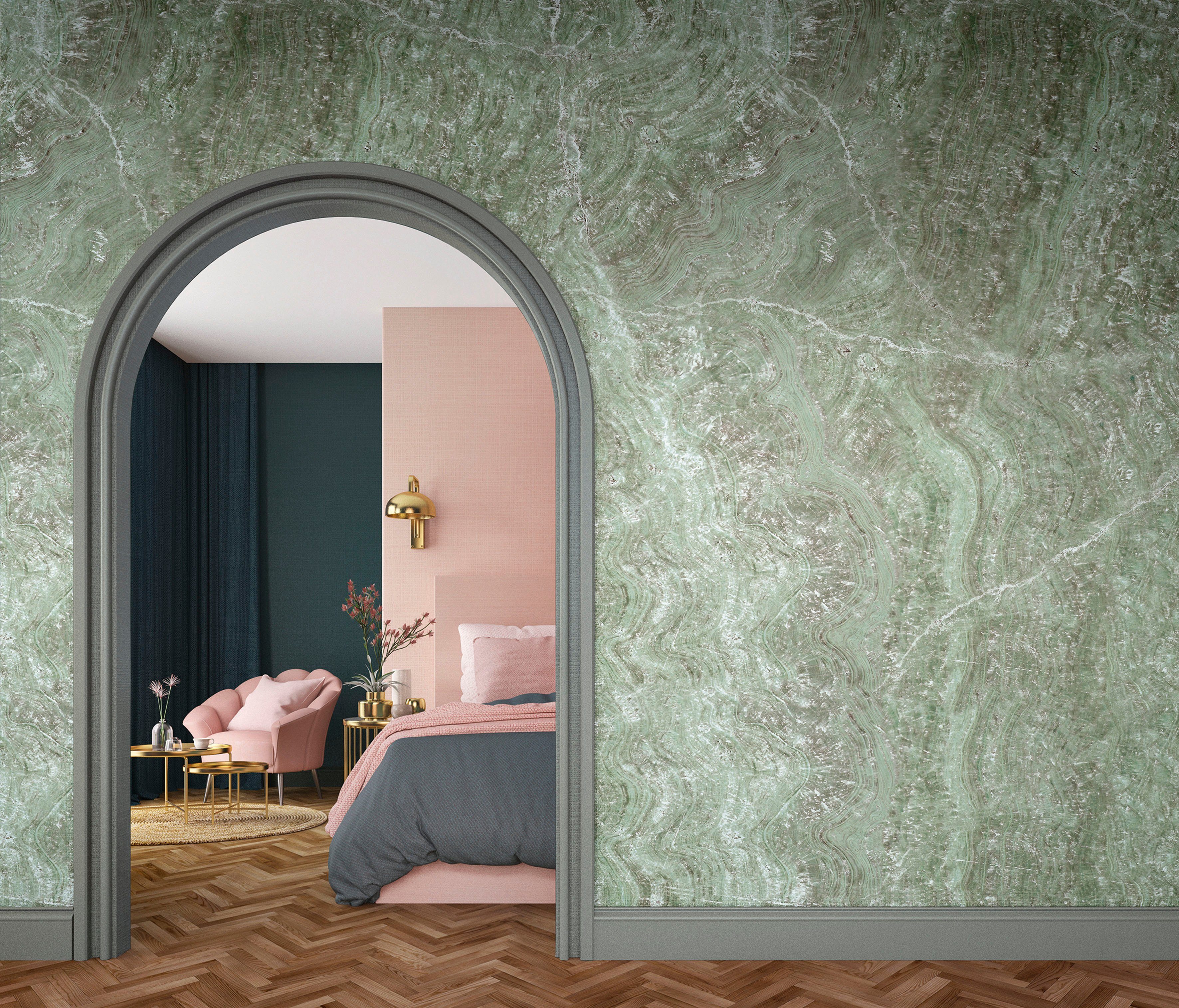 Marburg Fototapete Sanna, glatt, matt, moderne Vliestapete für Wohnzimmer Schlafzimmer Küche grün