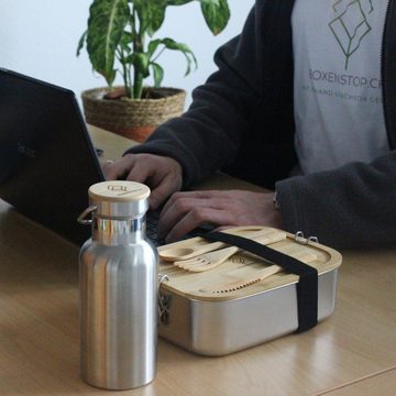 Mein-Boxenstop.de Lunchbox Edelstahl Brotdose, Lunchbox für Kinder und Erwachsene inkl. Zubeh.