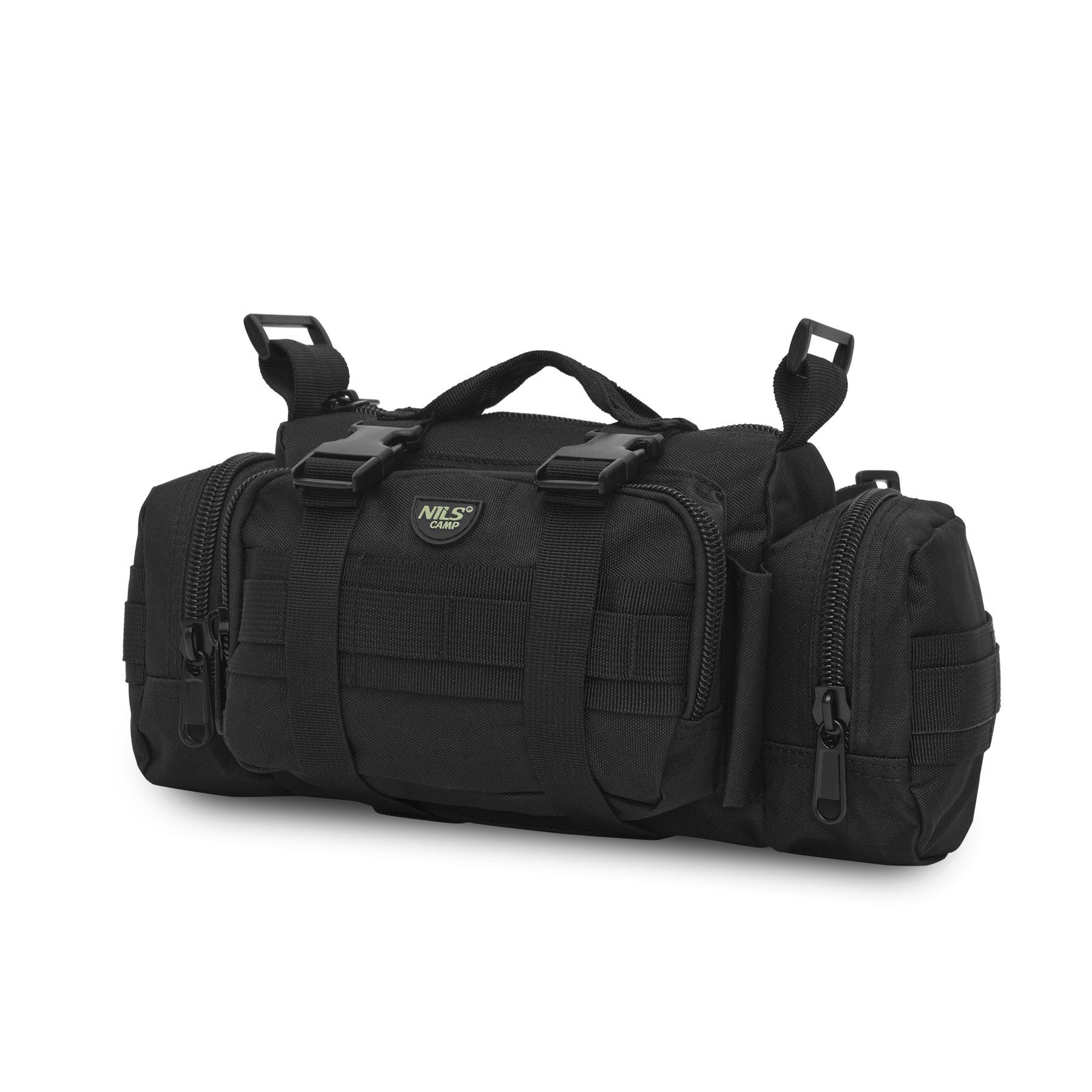 NILS CAMP Bauchtasche Schultertasche Schwarz für Freizeit Outdoor