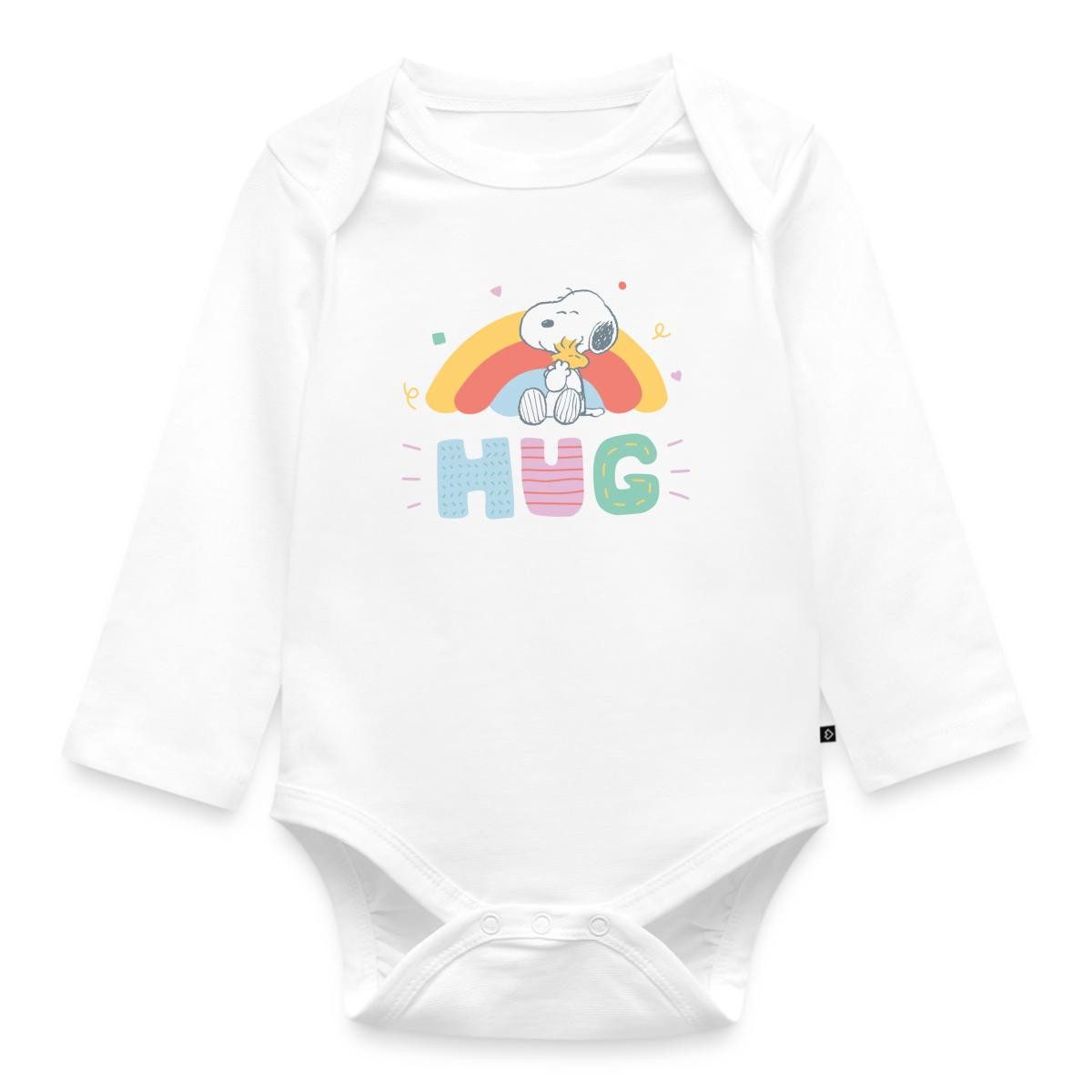 Spreadshirt Langarmbody Peanuts Snoopy & Woodstock Hug Tages Baby Body Langarm (1-tlg)