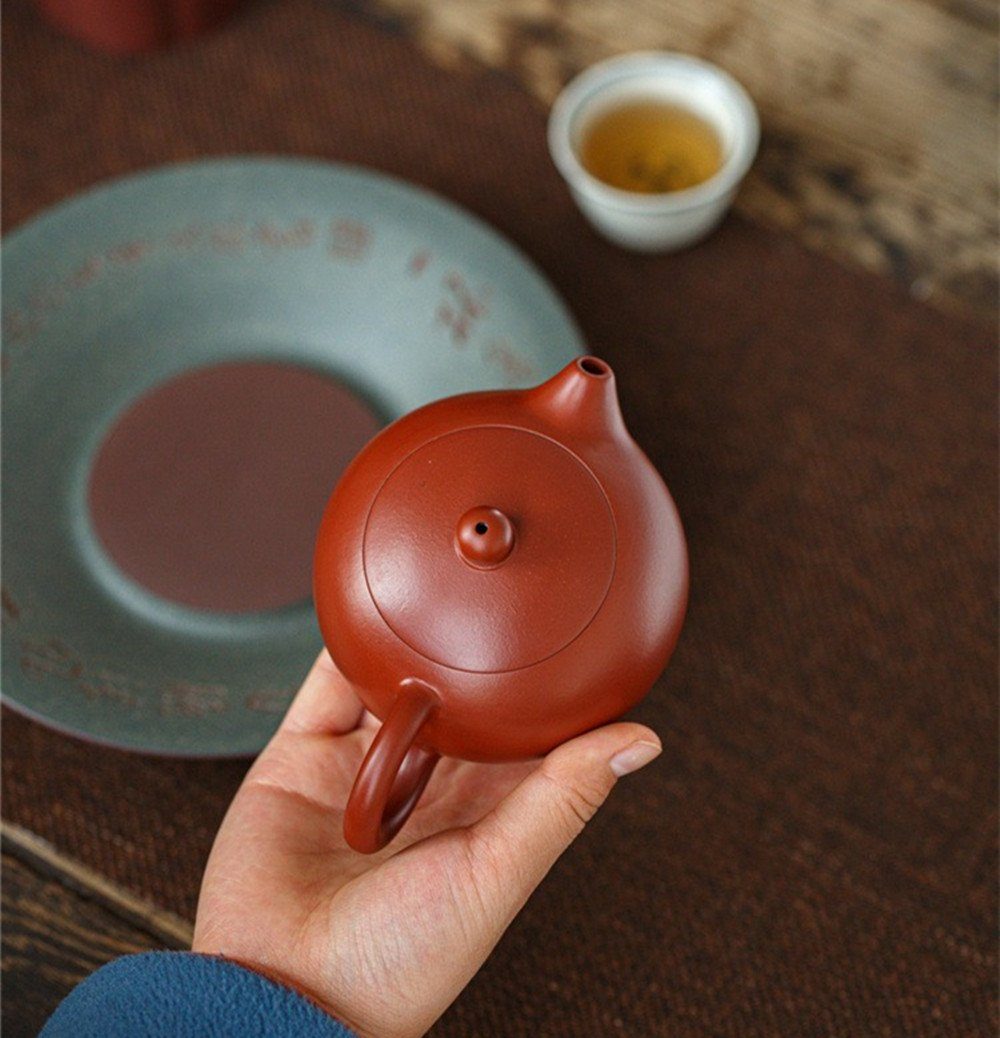XDeer Teekanne Handgemachte Xishi Yixing Teekannen,Große 240ml, Teetasse Zisha Kapazität Ton Teekanne,Lila Keramik