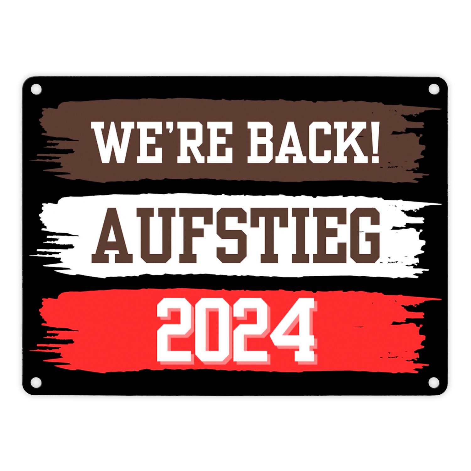 Metallschild St. Pauli Aufstieg 2024 Metallschild in 15x20 cm mit Spruch We're back