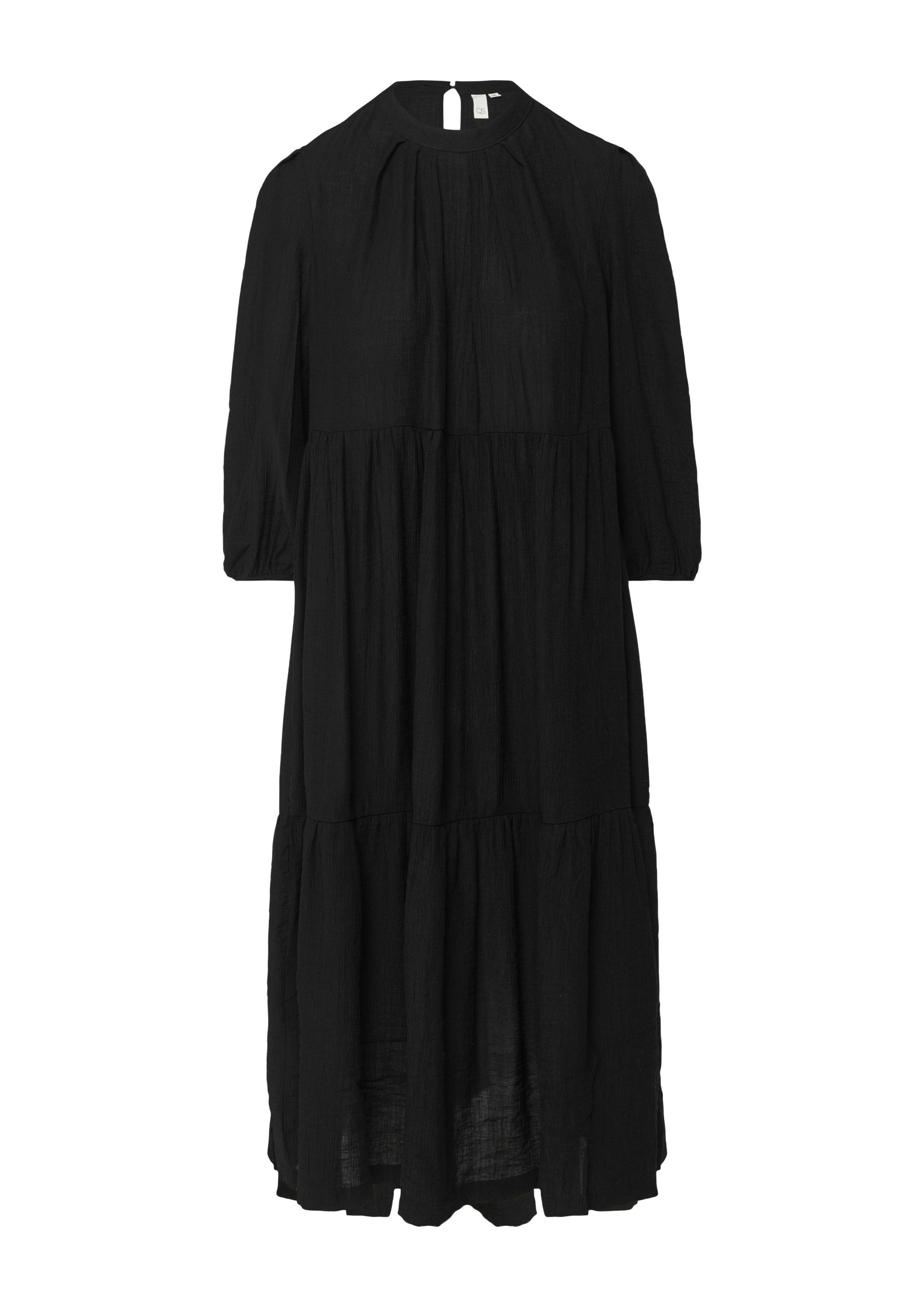 QS Midikleid Kleid Strukturiertes Midikleid aus Viskosemix günstig online kaufen