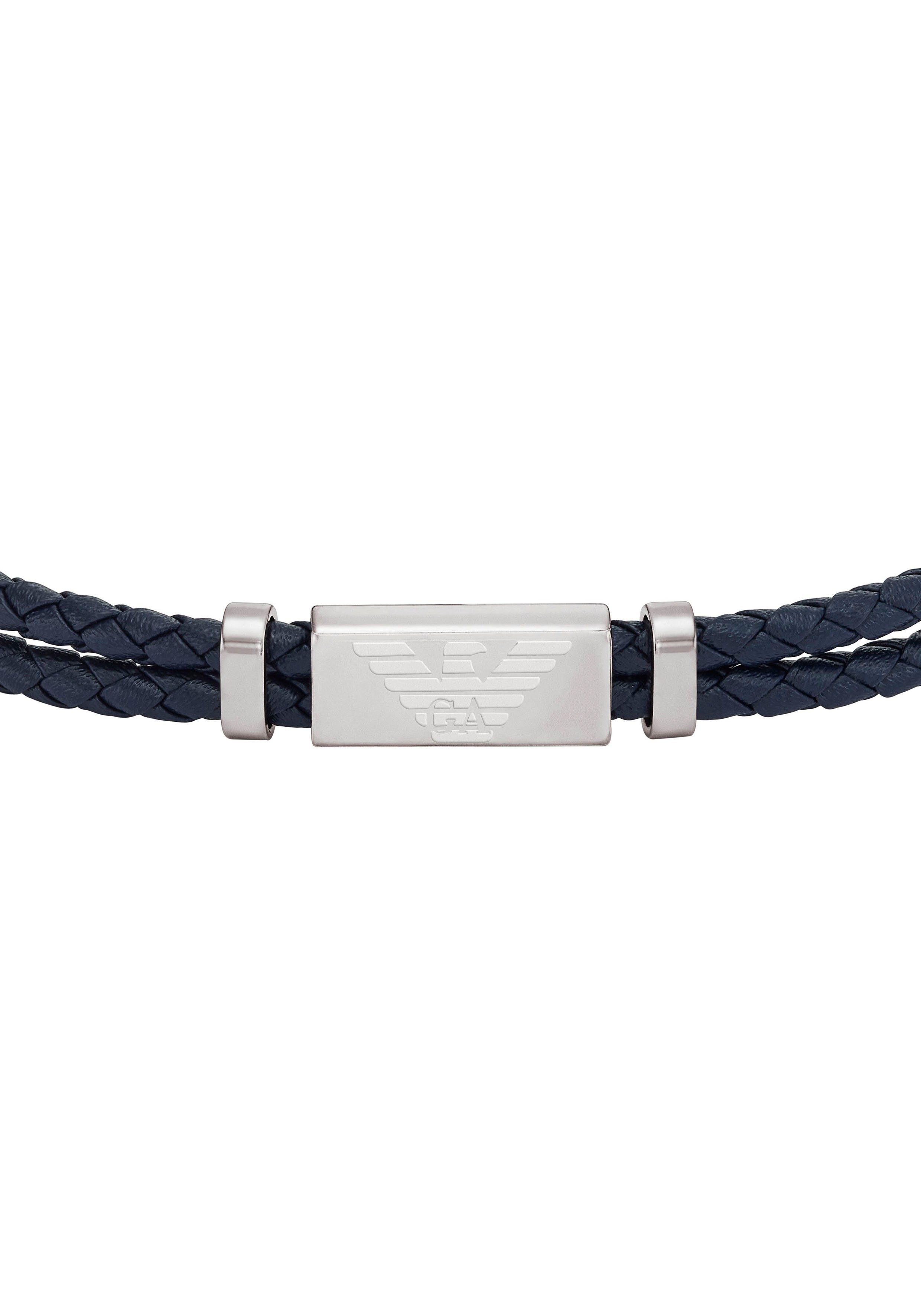 Emporio Armani Armband Schmuck Geschenk Edelstahl Leder Armschmuck günstig online kaufen