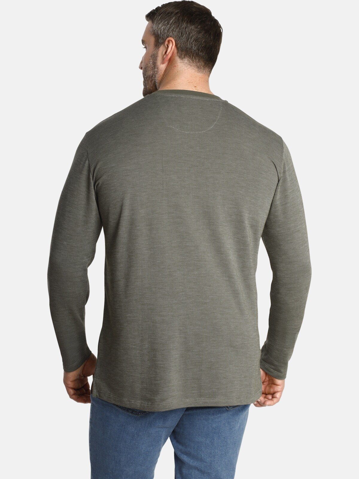 Charles Colby Langarmshirt EARL MARCUS zweifarbiges Jersey-Jacquard günstig online kaufen