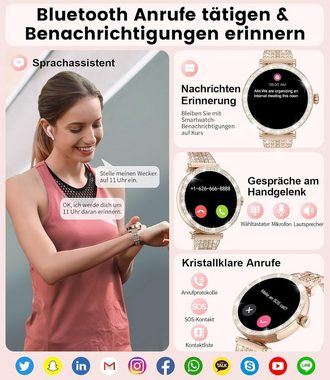 ESFOE Smartwatch (1,96 Zoll, Andriod iOS), Herren mit Telefonfunktion fitnessuhr Herren mit IP67 Wasserdicht