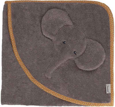 Sterntaler® Kapuzenhandtuch Motiv-Kapuzenbadetuch Elefant Eddy, 80x80cm, Frottee (1-St), nachhaltig aus Bio-Baumwolle