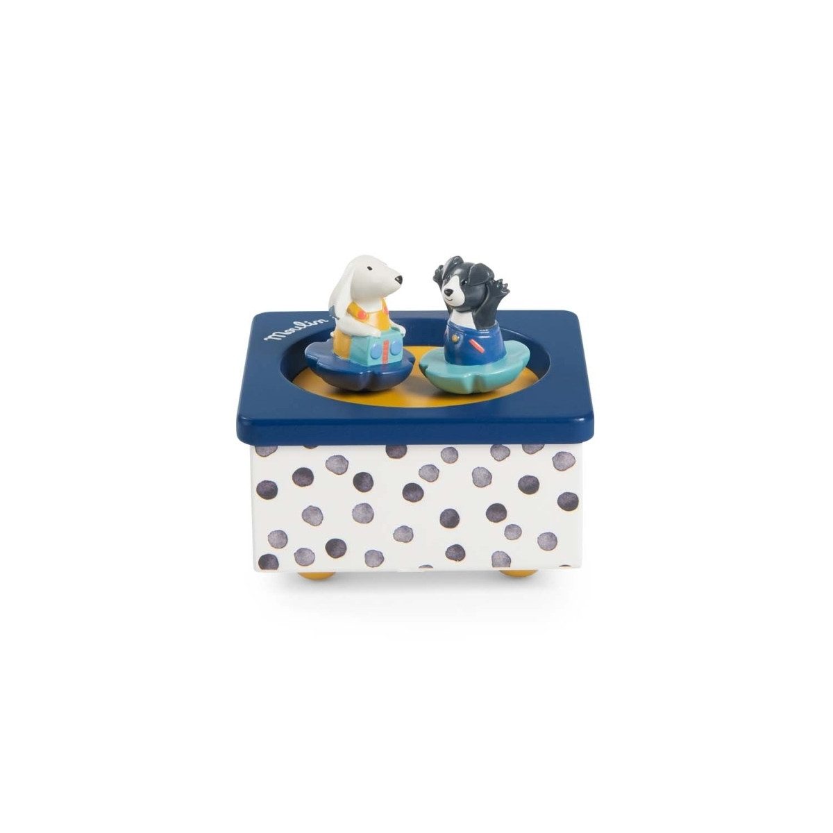 Moulin Roty Spieluhr Puce&Pilou Spieluhr Musikspieluhr für Babys zum Einschlafen für, (1-tlg), Spieluhr mit Melodie