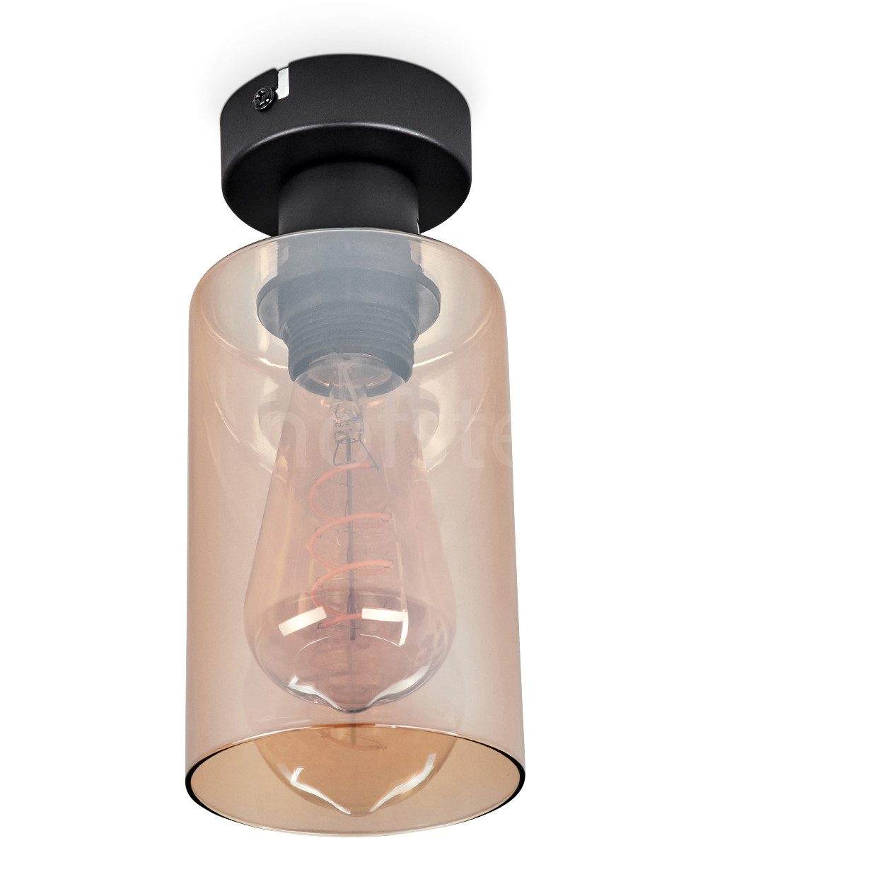 hofstein Deckenleuchte moderne Deckenlampe aus Metall/Glas in Schwarz/Berns günstig online kaufen