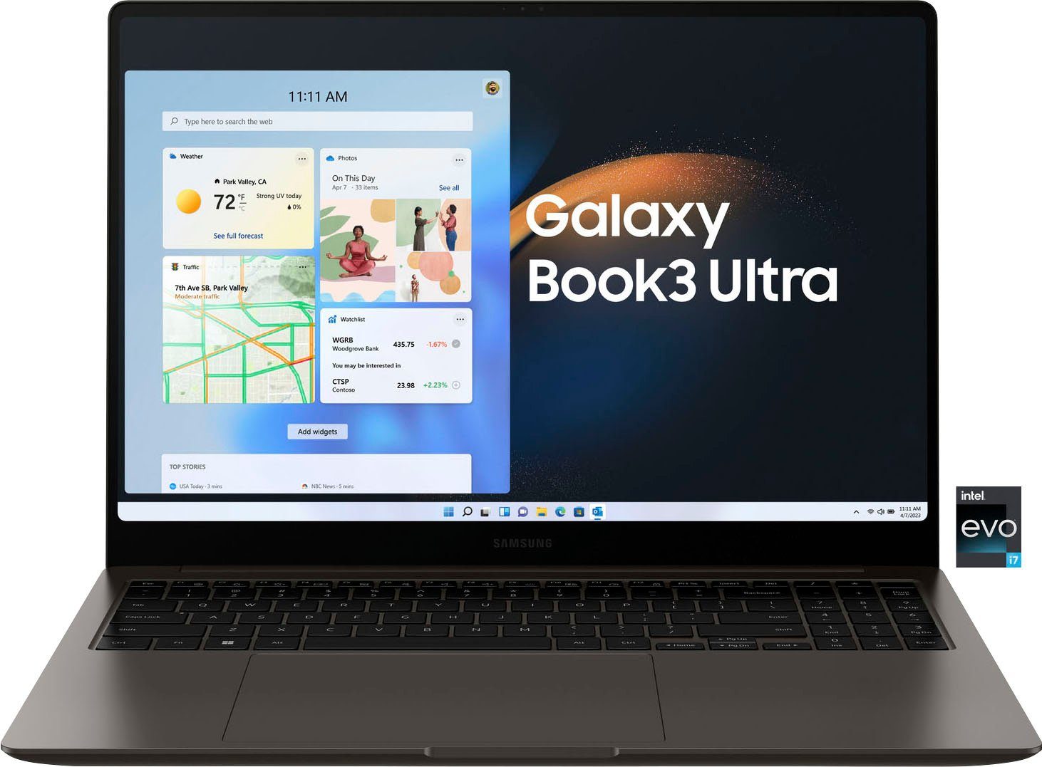Samsung Galaxy Book3 Ultra Notebook (40,62 cm/16 Zoll, Intel Core i7 13700H, GeForce RTX 4050, 512 GB SSD)