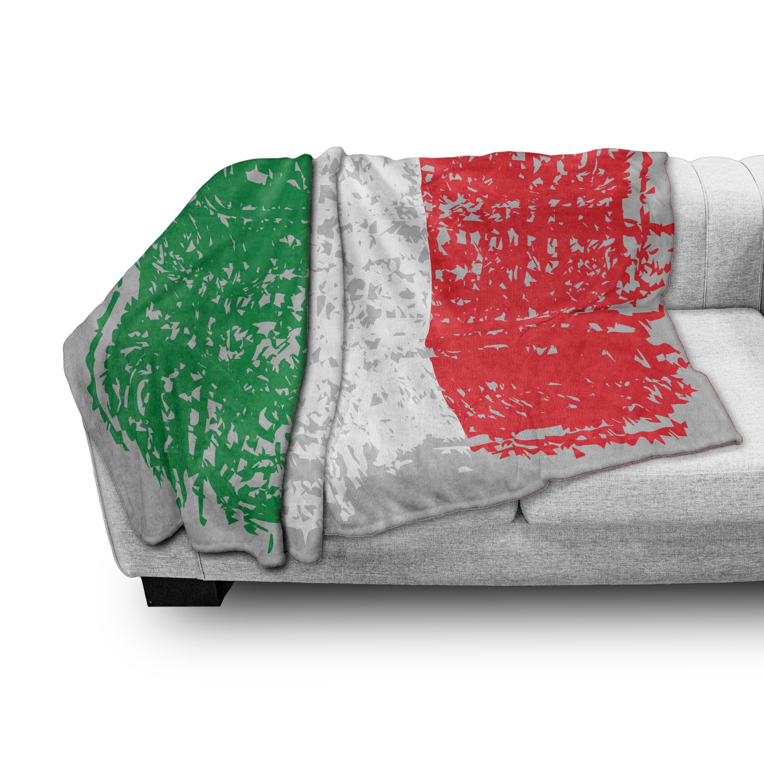 den Wohndecke Plüsch Abakuhaus, Brushstroke Grunge Italien Innen- Stil und Flagge Gemütlicher Außenbereich, für