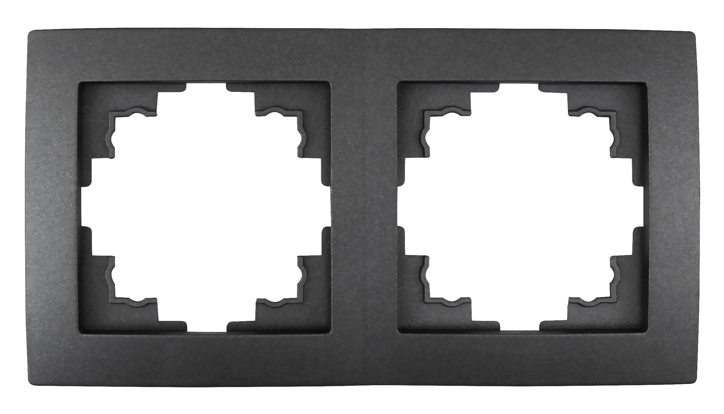 McPower Steckdose Rahmen McPower Flair, 2-fach, anthrazit