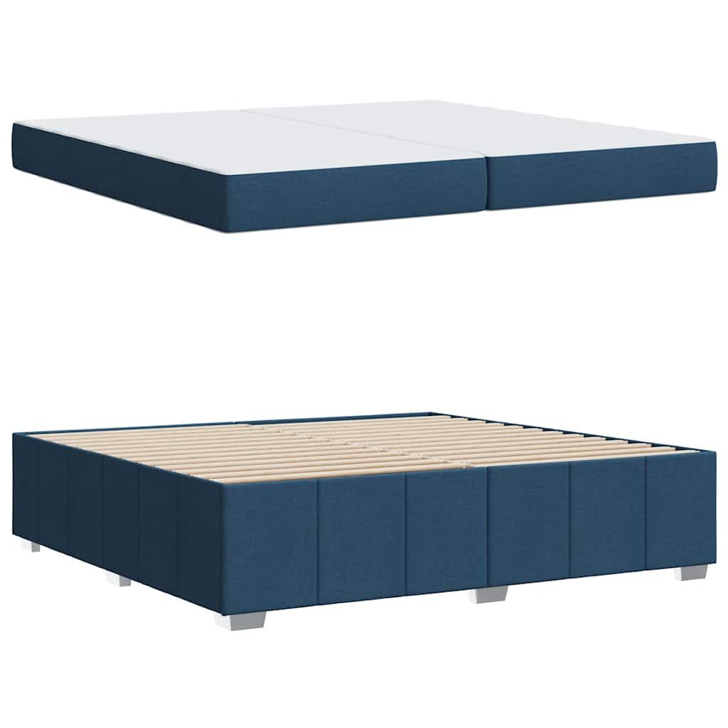 vidaXL Bed Frame with Mattress Blue 200 x 200 cm Fabric (1-piece)