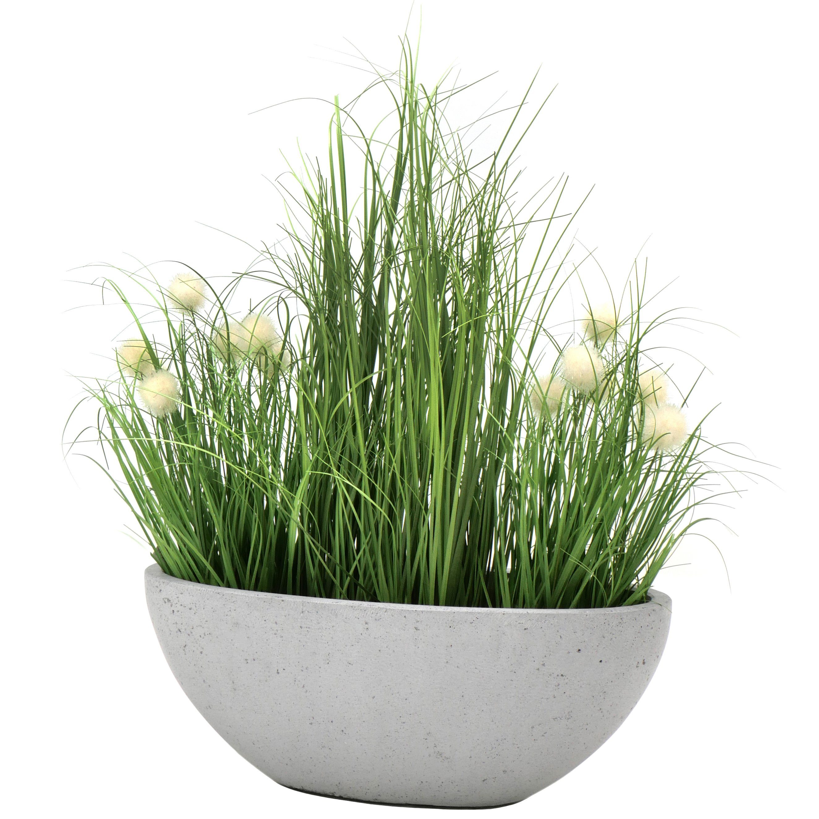 Dalia, Jardiniere Flingora Zementgrau - - cm Indoor 20 - Fiberglas x Outdoor 40 x 15 &