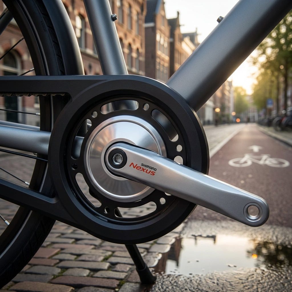 Shimano Fahrradkurbel SHIMANO Kurbelgarnitur NEXUS FC-C6000 - 38 Zähne, silber