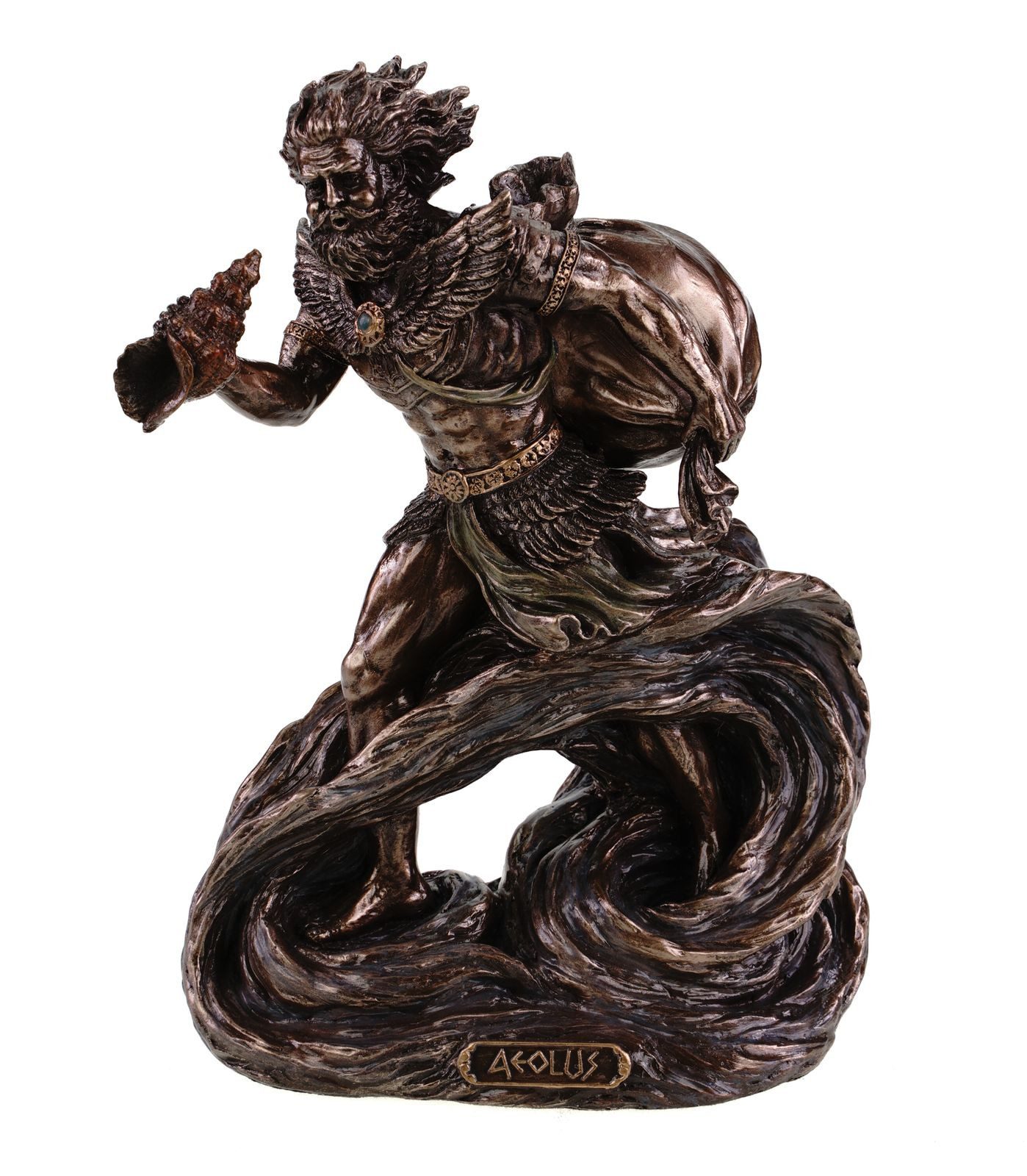 Vogler Dekofigur Aeolus Figur Griechischer Windgott Statue 20cm Bronziert Veronese