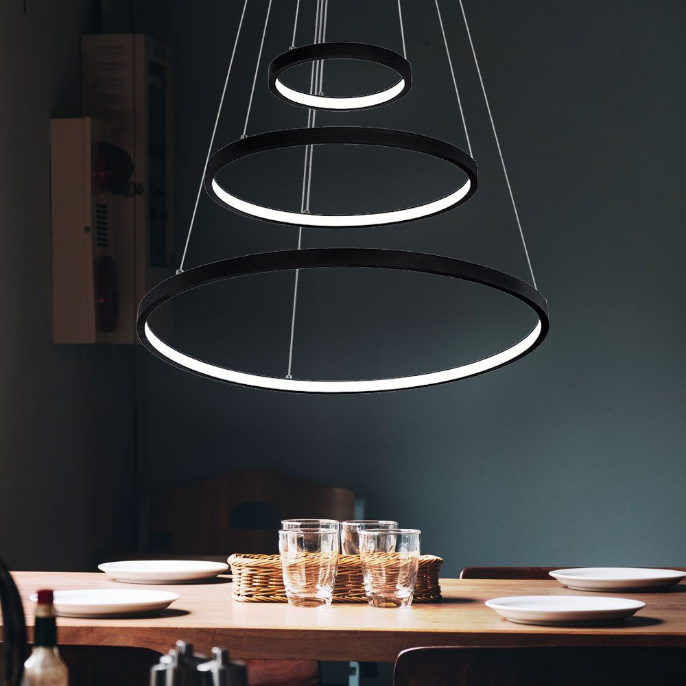 etc-shop Hängeleuchte, Hängeleuchte Wohnzimmer LED Pendelleuchte Ring  Hängelampe Esstisch dimmbar höhenverstellbar, schwarz, 1x LED 1x 57 Watt 1x  2200 lm, DxH 51x120 cm online kaufen | OTTO