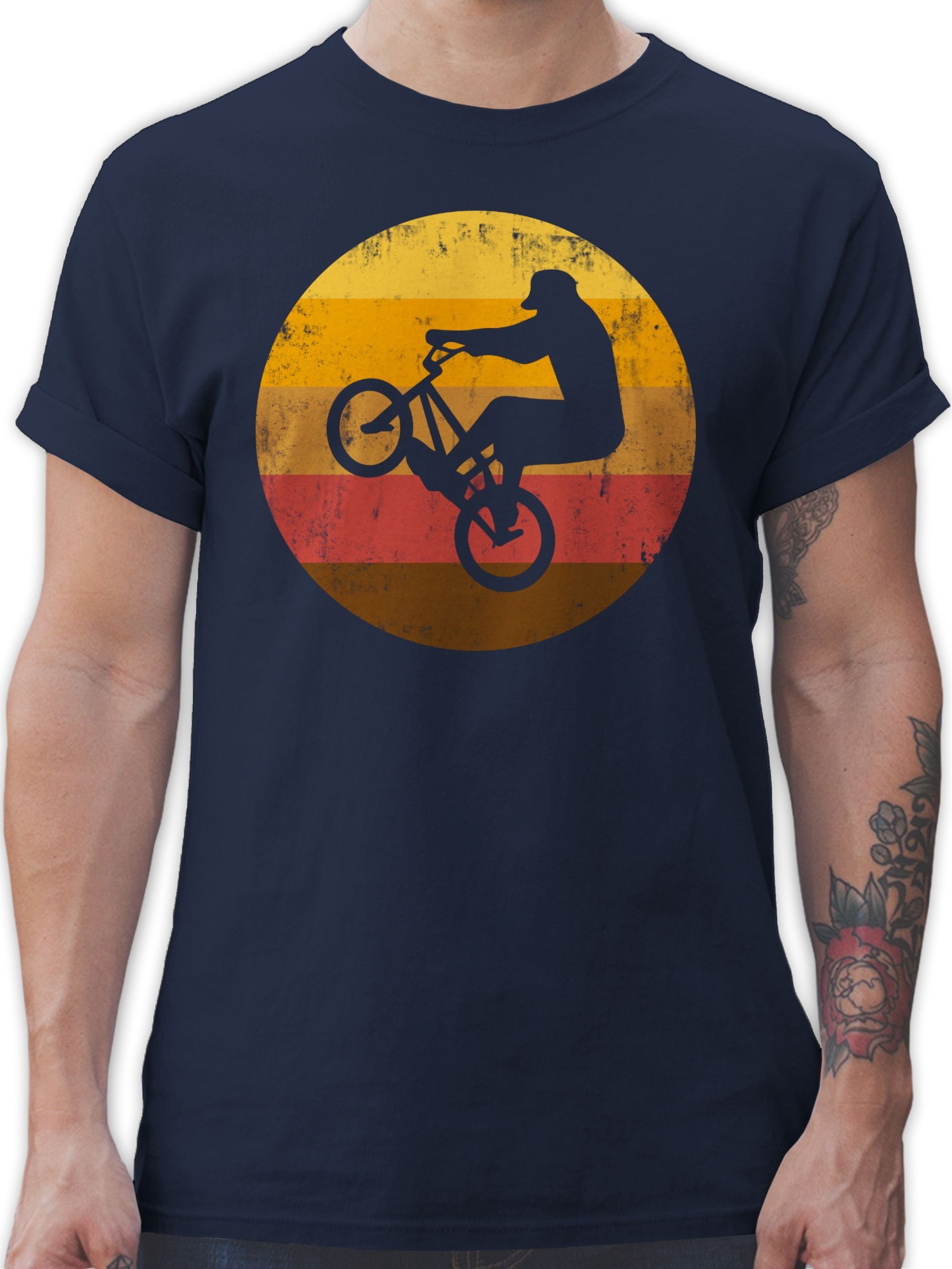 Shirtracer T-Shirt BMX Jump Fahrrad Bekleidung Radsport 03 Navy Blau