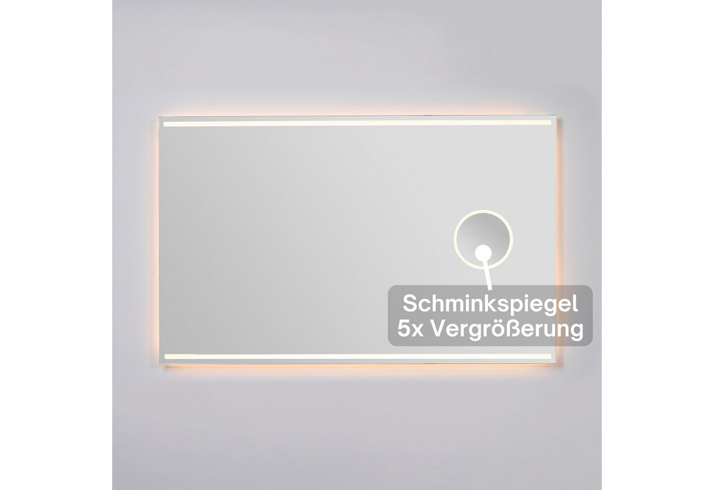 Thumbnail - Loevschall Badspiegel Focus, Spiegel mit Beleuchtung, Integrierter Schminkspiegel, LED licht, Dänisches Design, Lichtspi...