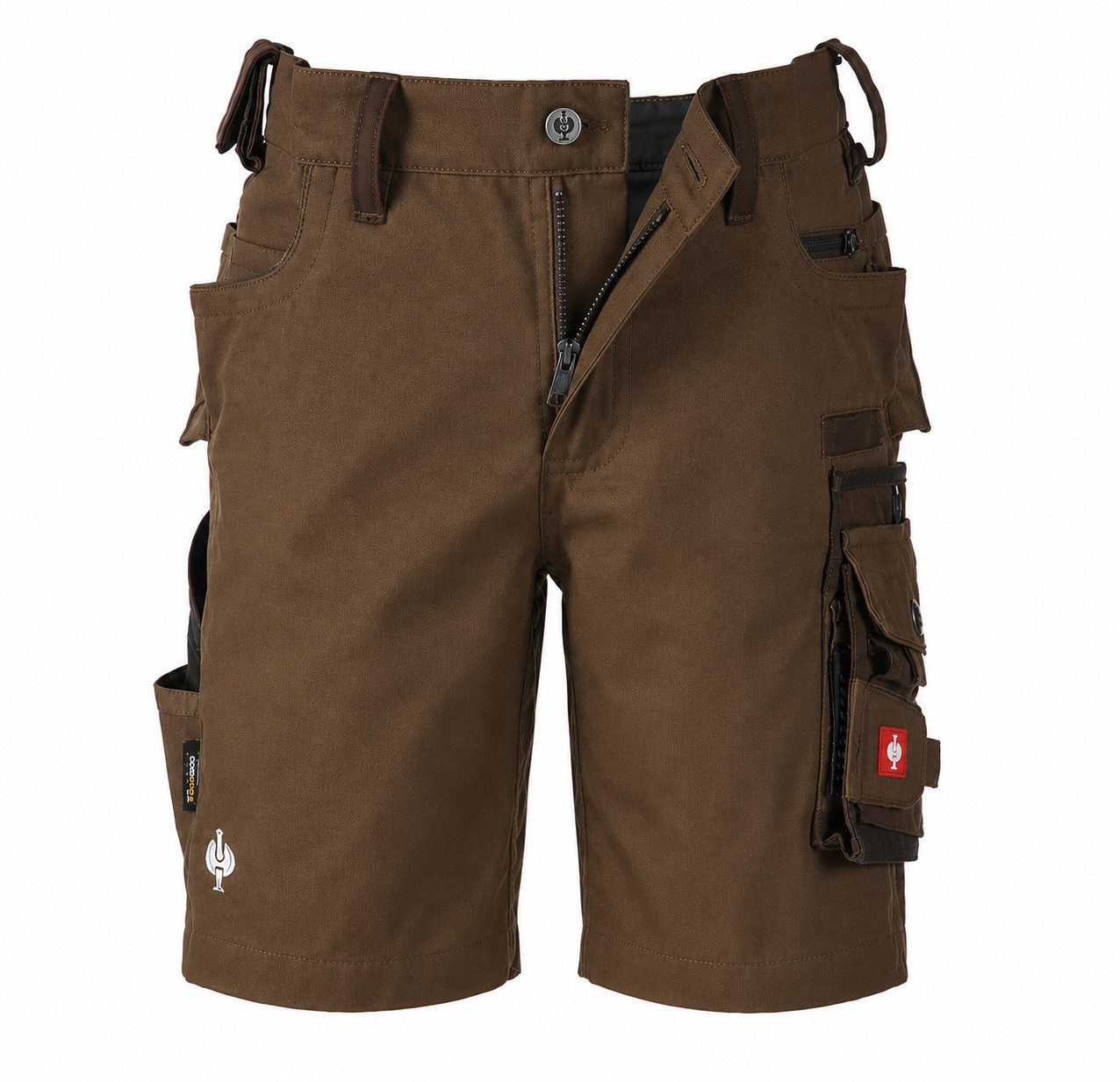 Engelbert Strauss Shorts Kinder Outdoor Shorts e.s.motion braun mit vielen Taschen Robuste Kinder-Workwear, verstellbarer Elastikbund, 8 Funktionstaschen