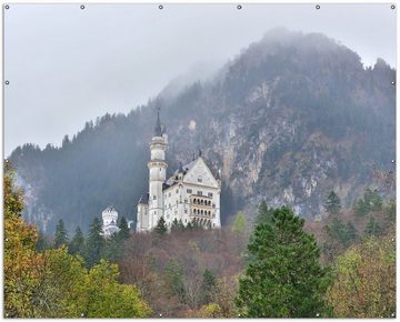 Wallario Sichtschutzzaunmatten Schloss Neuschwanstein in Bayern