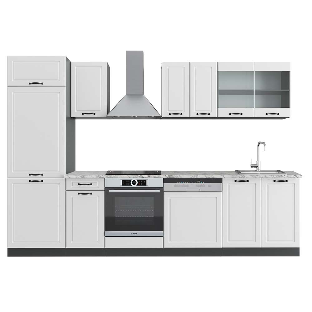 Vicco Küchenzeile R-Line, Weiß Landhaus/Anthrazit, 300 günstig online kaufen