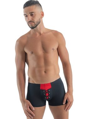 Geronimo Boxershorts Erotic Classic Laced Boxer mit Schnürung Black/Red M (Boxer, 1-St) erotisch