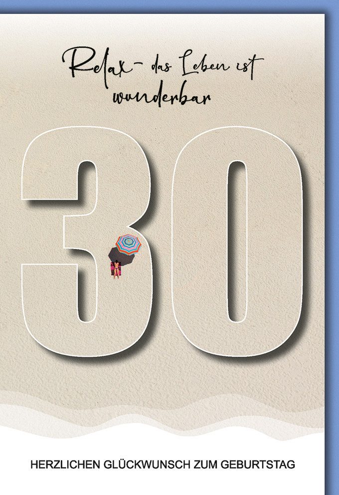 Verlag Dominique Grußkarten 30. Geburtstag Karte mit Umschlag Relax