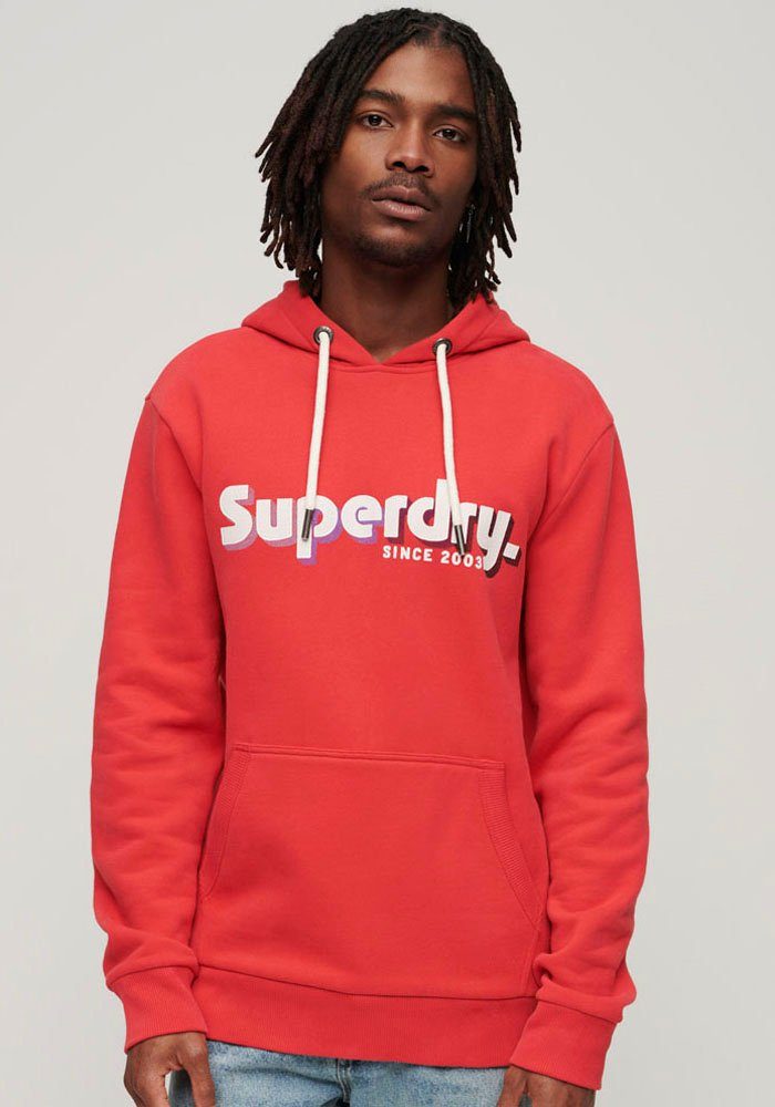 [Wir haben auch eine große Auswahl!] Superdry Kapuzensweatshirt TERRAIN LOGO CLASSIC Pop Red HOODIE Soda