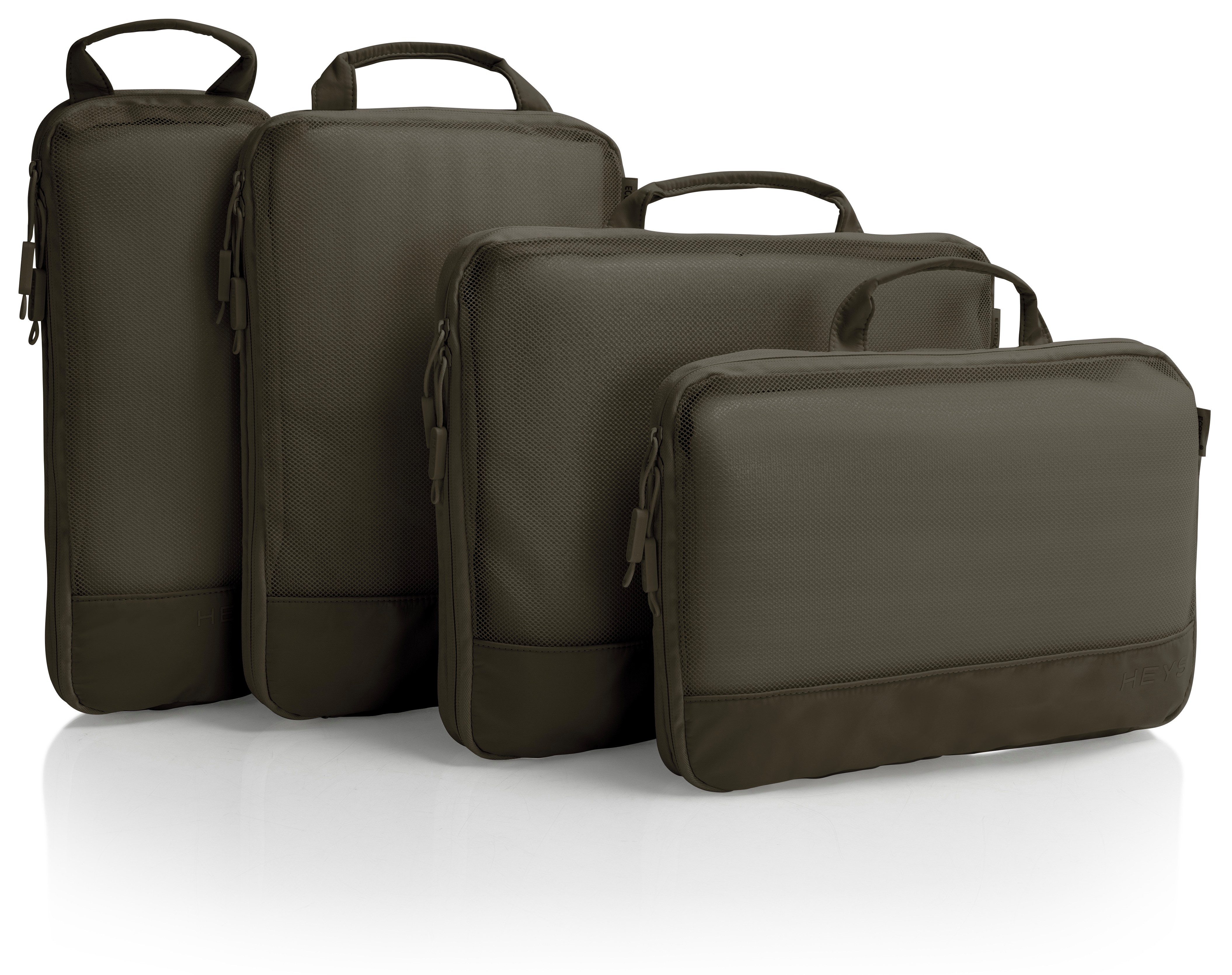 Heys Kofferorganizer Ecotex Compression Packing Cube (Set, 4-tlg), komprimierbare Packwürfel, Packtaschen, Organizer für Koffer