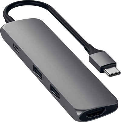 Satechi »Type-C Slim Multi-Port 4K Pass-through« Adapter zu HDMI, USB 3.0 Typ A, USB Typ C, 12 cm