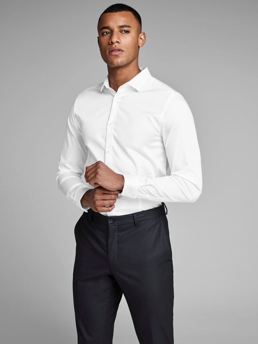 Jack & Jones Businesshemd JJPRPARMA in Skinny Fit, Stretchanteil und verstellbaren Manschetten sehr schmal, Web, Baumwollmischung. Reduzierter Preis € 32,99. Unverbindliche Preisempfehlung € 49,99