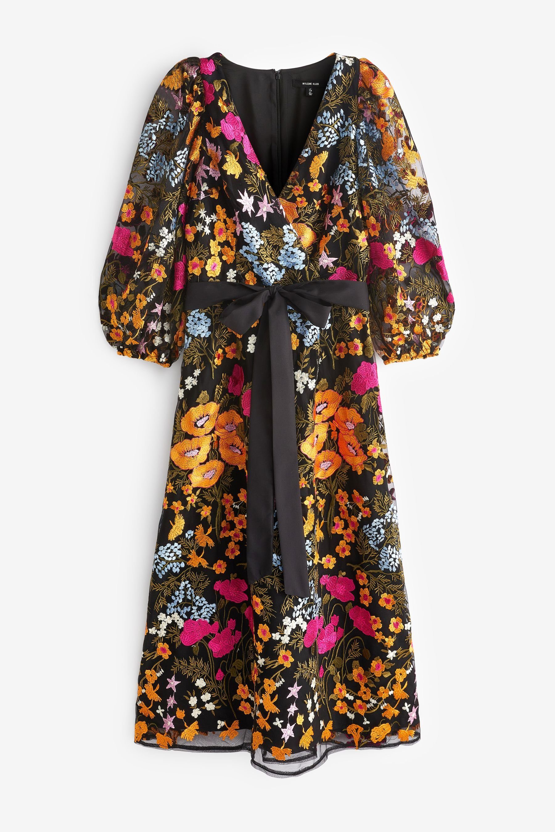 Myleene Klass Wickelkleid Myleene Klass Besticktes Wickelkleid mit Blumen (1-tlg)