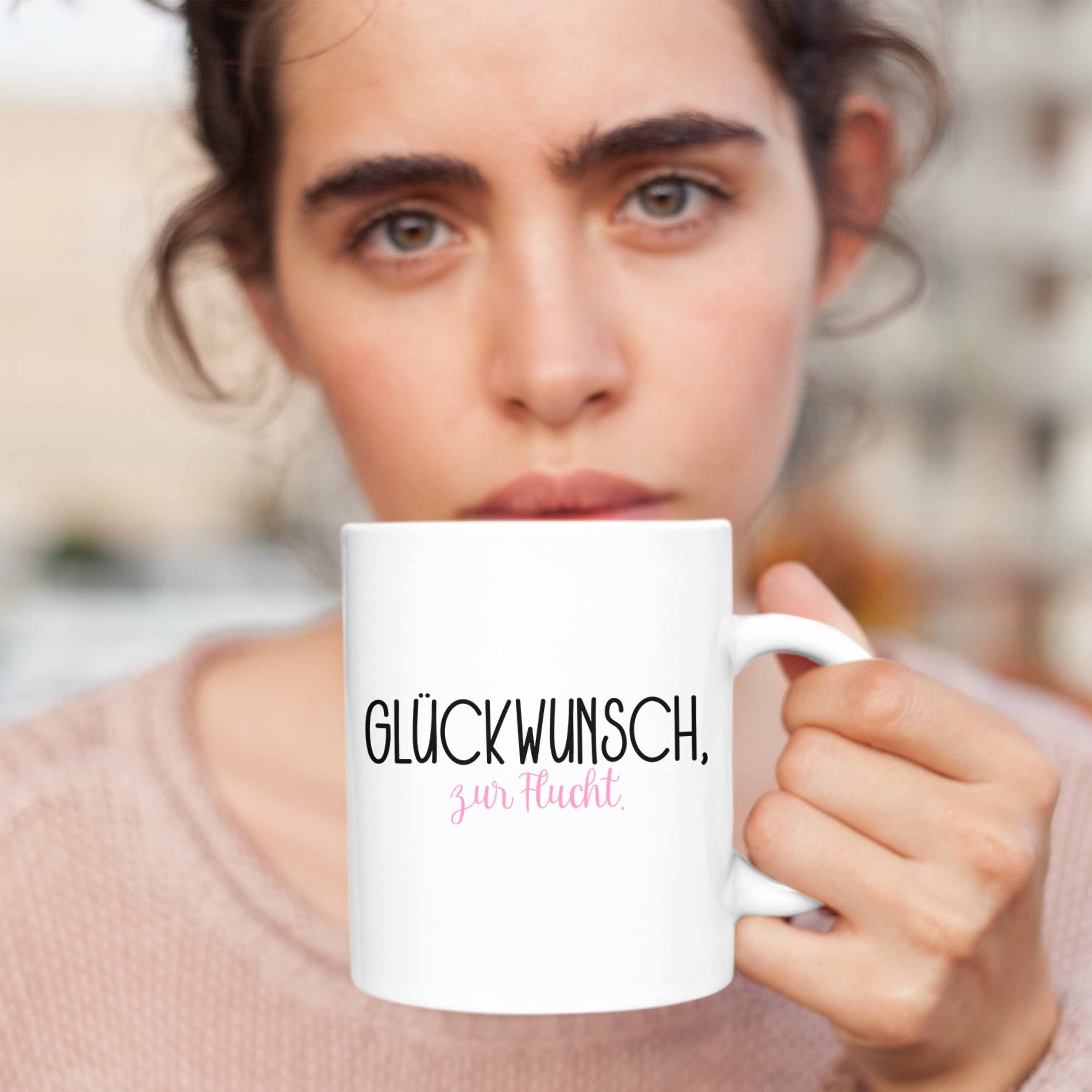 Geschenk Lustig Flucht Trendation Zur - Abschied Jobwechsel Sprüche - Tasse Tasse Weiss Kollegin Trendation Abschiedsgeschenk Glückwunsch Kollege