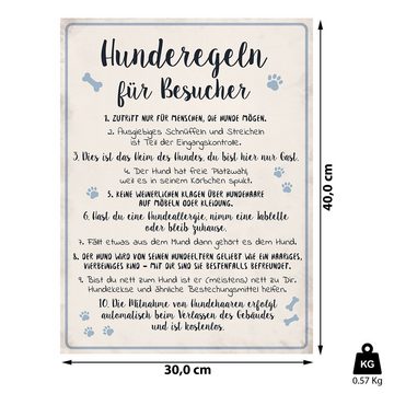 CEPEWA Kunstdruck Wandbild Hunderegeln 30x40cm Shabby, Hunderegeln II