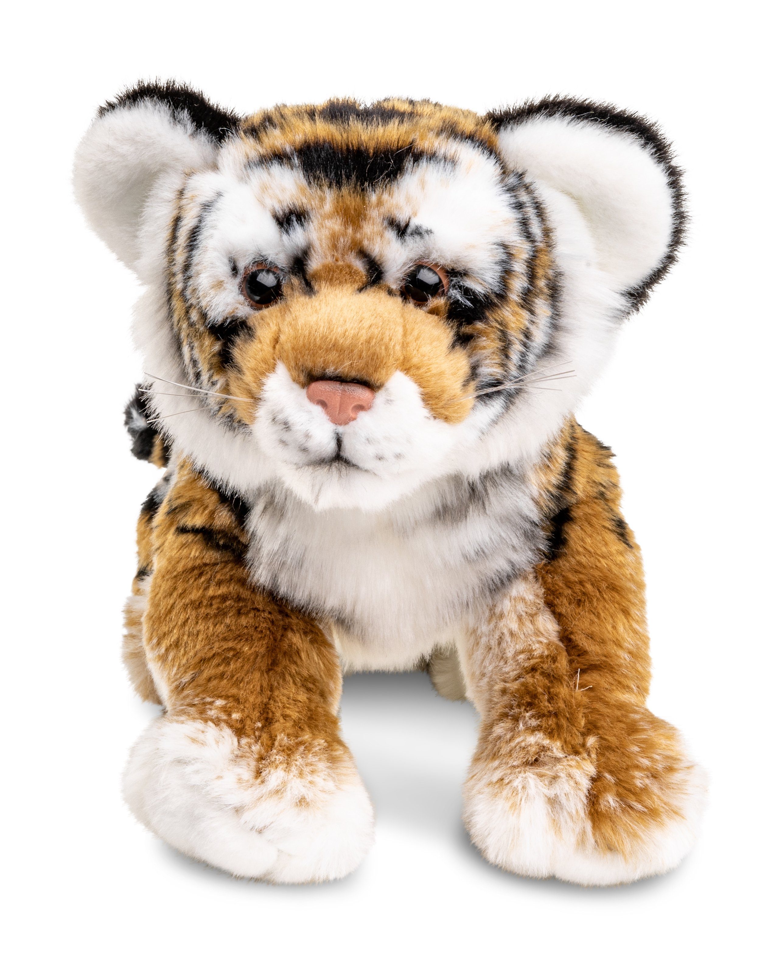 Uni-Toys Kuscheltier Tiger Junges, liegend (Länge) recyceltes cm - zu 33 Plüschtier, - - % 100 Füllmaterial Plüsch-Wildtier