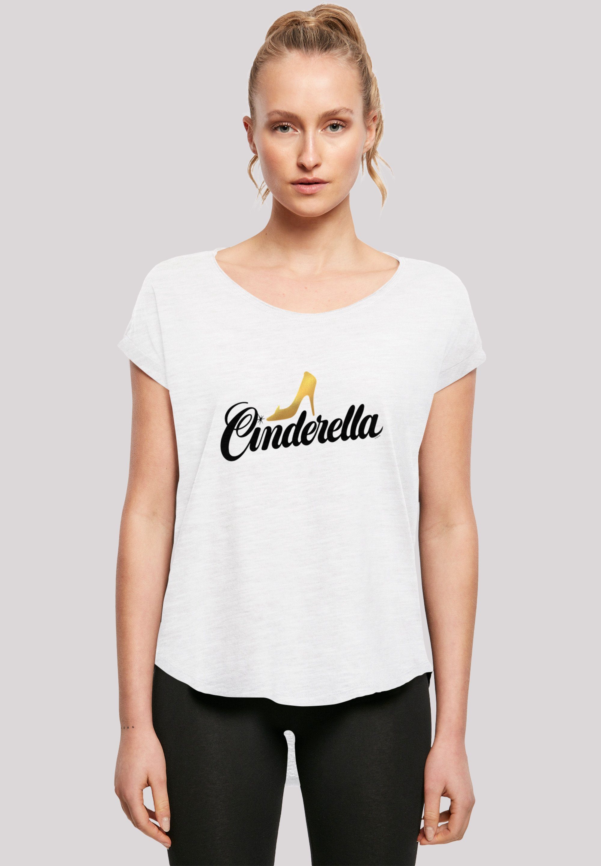 T-Shirt Print, F4NT4STIC Sehr Tragekomfort mit Cinderella hohem Shoe Baumwollstoff Aschenputtel weicher Logo