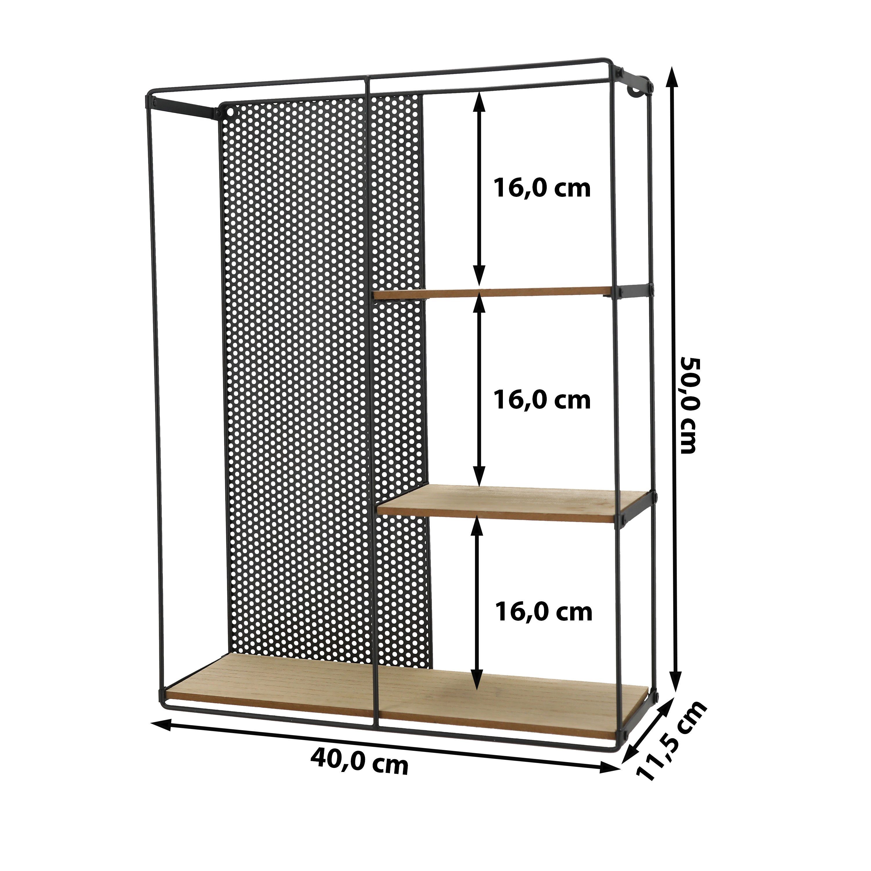 Hängeregal Holz Regal Wandregal Etagen CEPEWA Eisen 40x50cm Aufbewahrung Wandregal 3