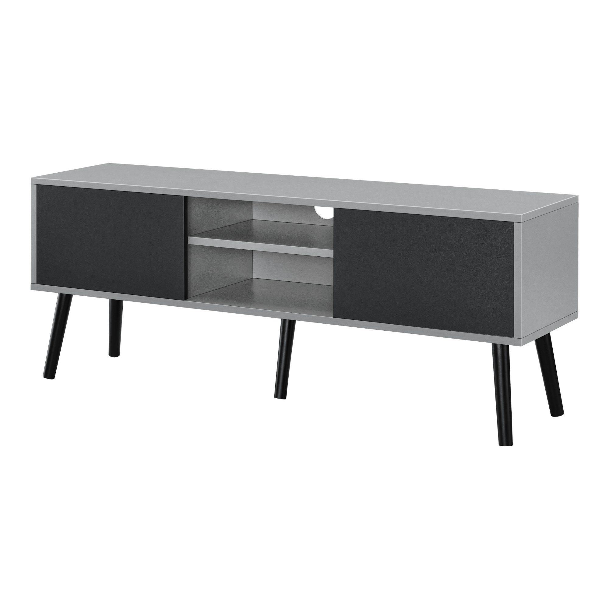 en.casa Lowboard, »Eskilstuna« Fernsehtisch 120x29,5x46,5cm Hellgrau günstig online kaufen