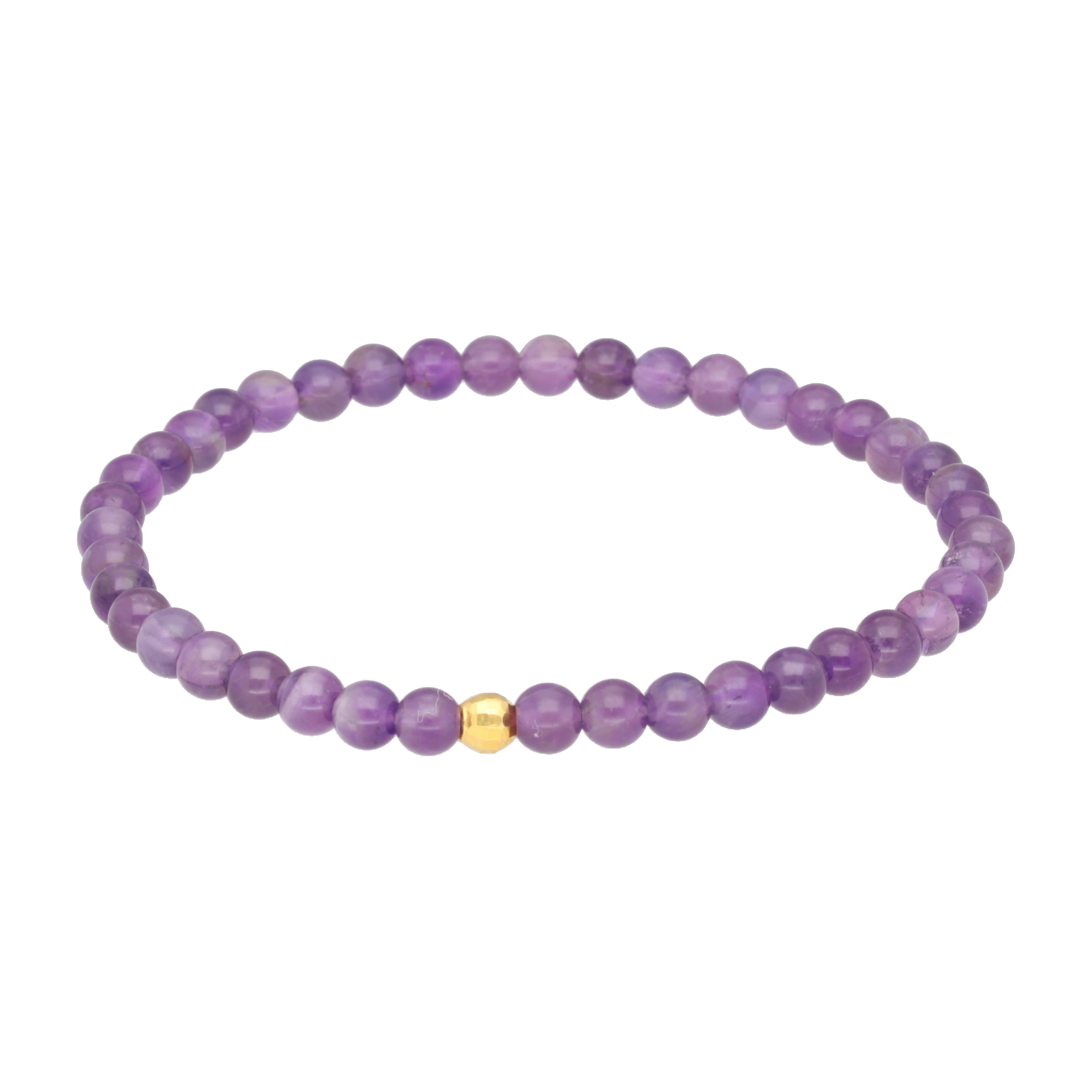 Lebensquelle Plus Armband Amethyst Armband mit goldfarbener 925er Silberperle