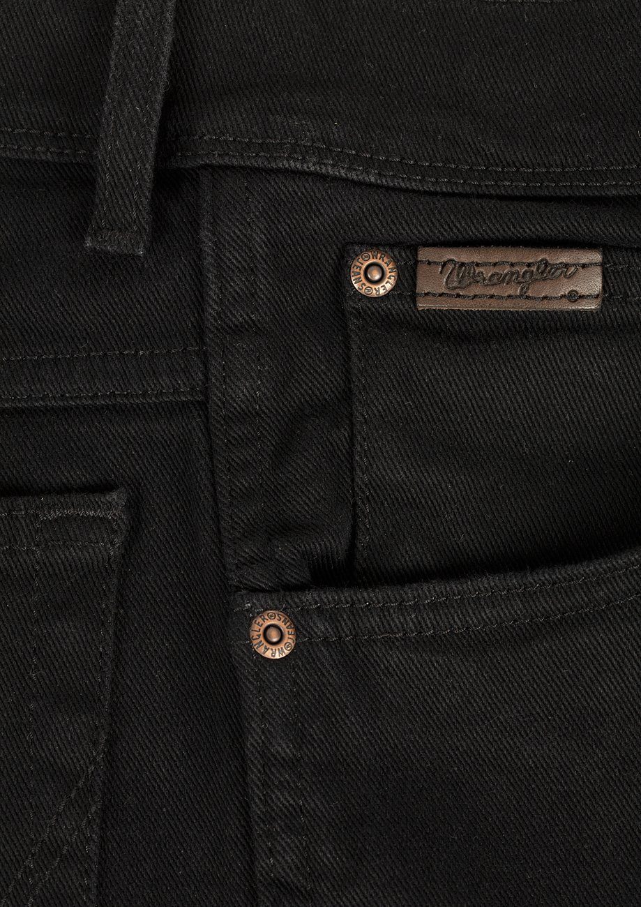 Jeanshose (W12109004) Stretchanteil overdye Texas Straight-Jeans Wrangler mit black