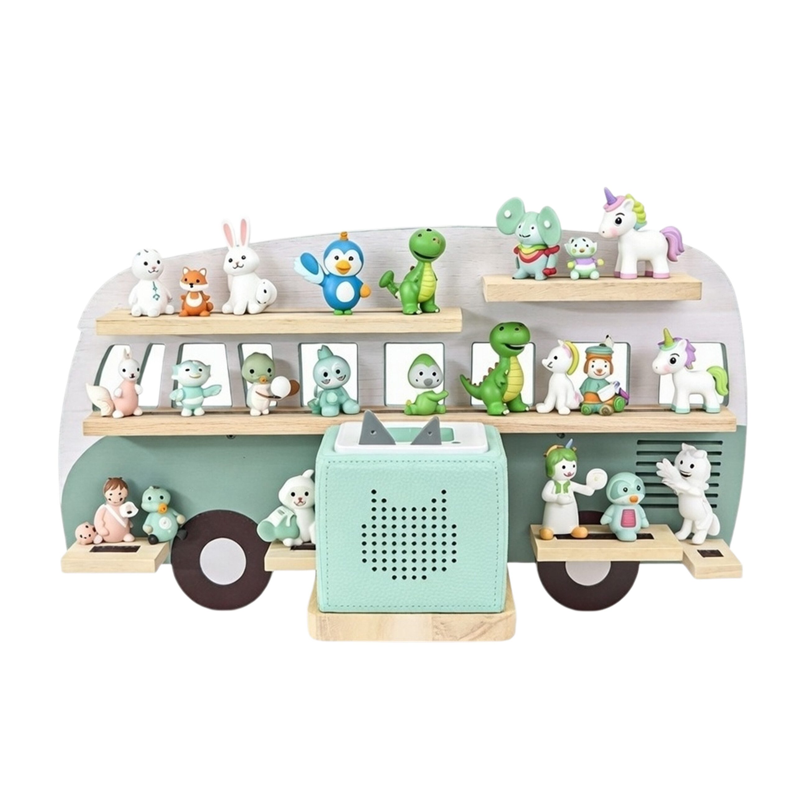 relaxdays Kinderregal Toniebox Regal Bus, 1-tlg., salbei.