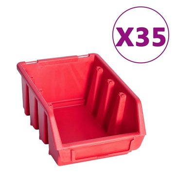 vidaXL Werkzeugbox 141-tlg. Werkzeugwand mit Sichtlagerkästen Rot und Schwarz
