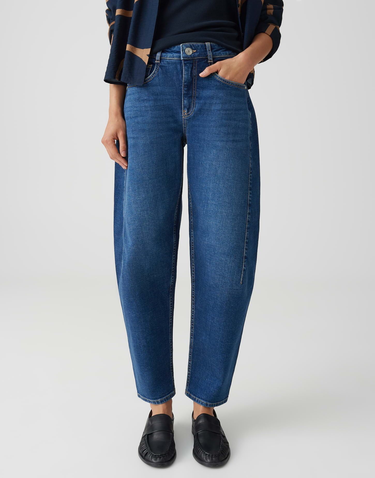 OPUS Relax-fit-Jeans Denim Pants mit ovalem Bein Authentische Waschung mit moderner Form