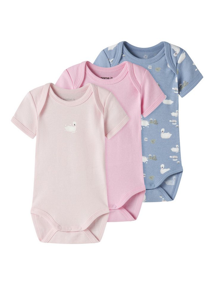 Name It Kurzarmbody NBFBODY 3P SS SWAN NOOS (Packung, 3-tlg)