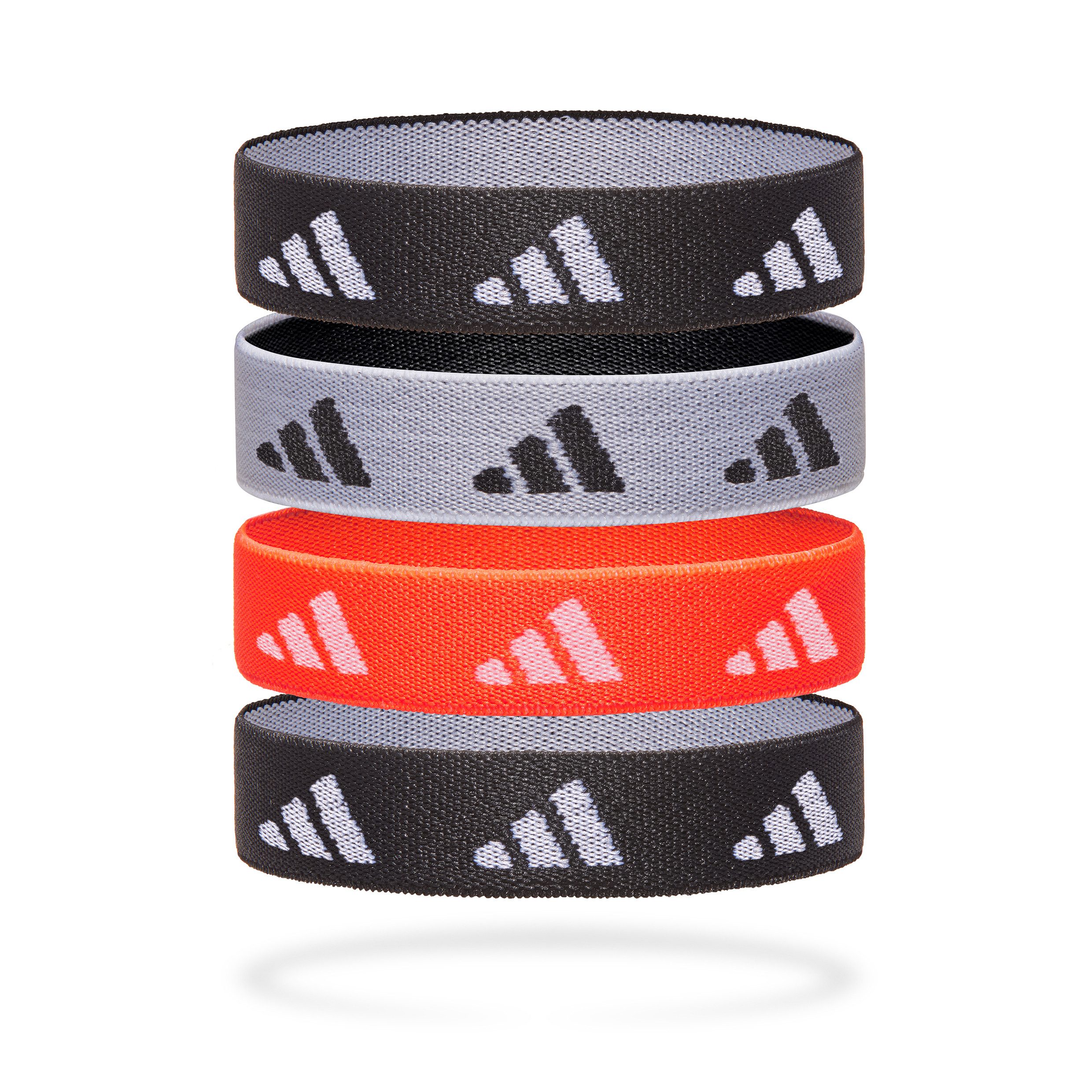 adidas Performance Haargummi Adidas Hair Ties - Black, White, Solar Red, 4-tlg., Leicht & dehnbar für maximalen Komfort