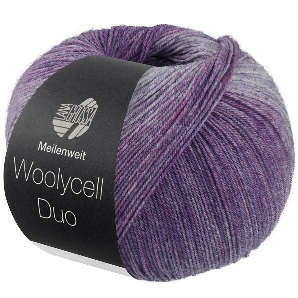 LANA GROSSA Meilenweit 100 WOOLYCELL DUO Häkelwolle, 400 m (4-fach Sockengarn ohne Polyamidanteil), 100 g