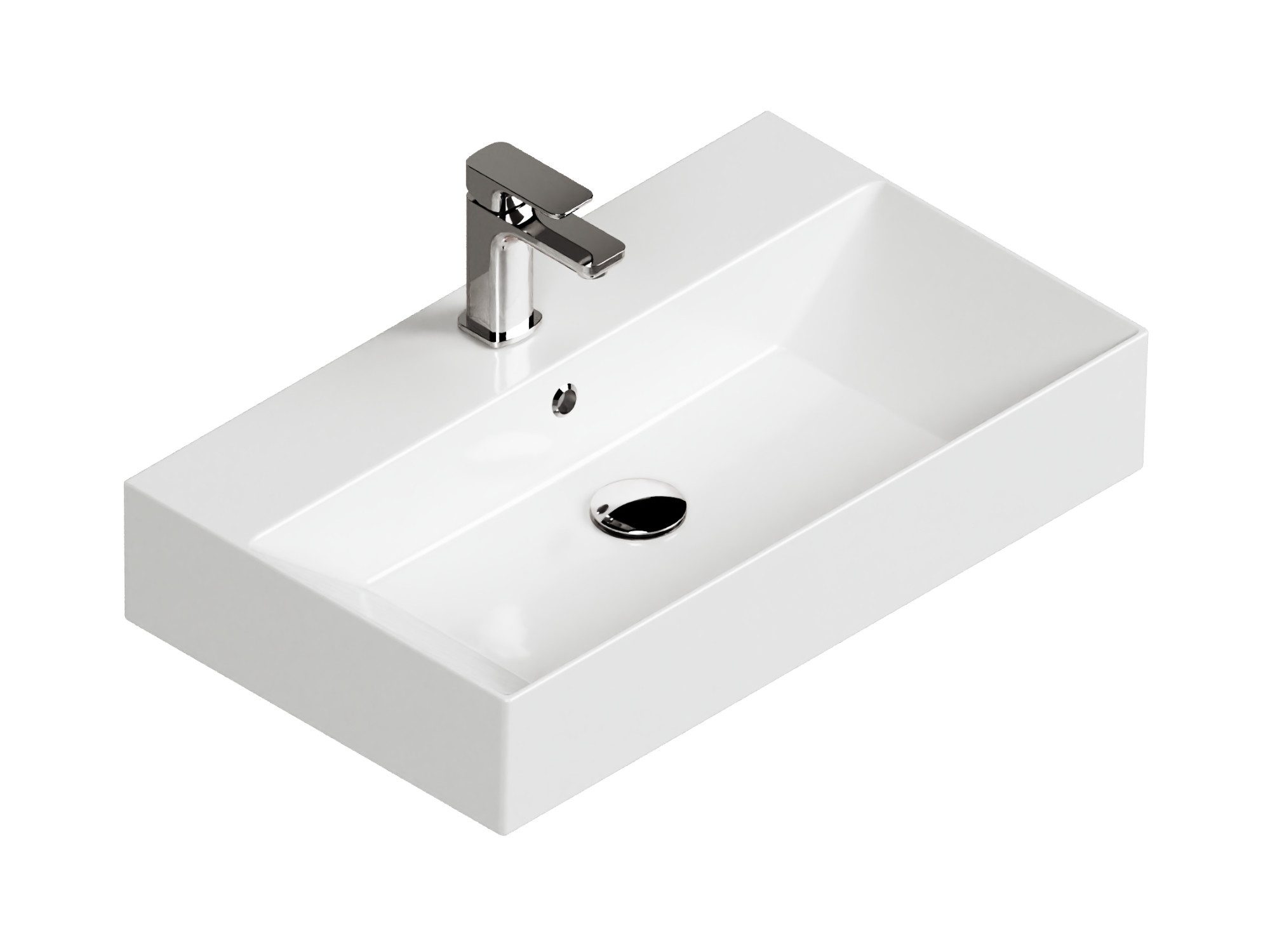 Aqua Bagno Waschbecken Aufsatzwaschbecken 70cm weiß eckig wandhängend Wasch günstig online kaufen