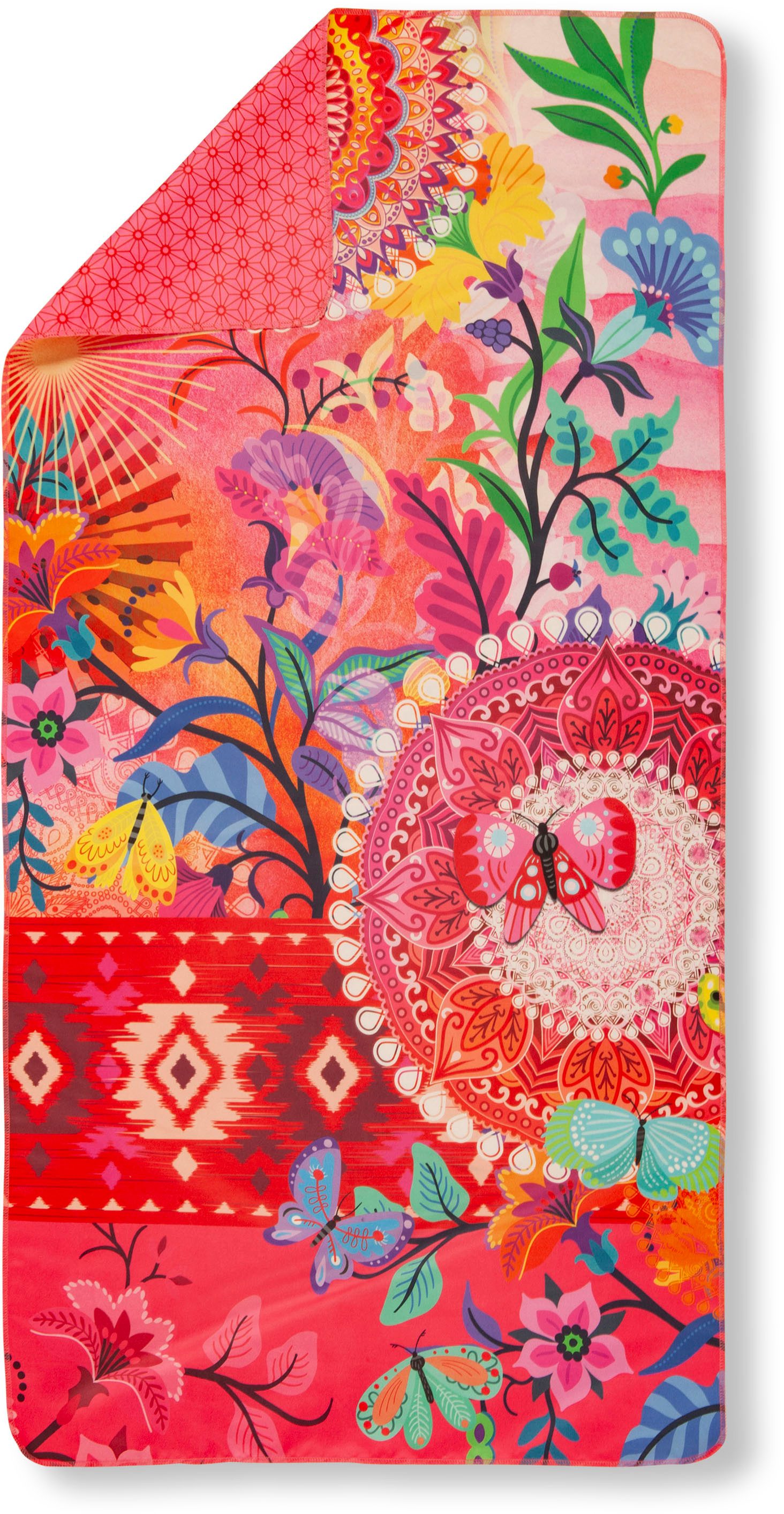 hip Sporthandtuch Giselah, Microfaser (Packung, 1-St), Mikrofaser, 50x100, Schnelltrocknend, Reise, Sport, Wendeoptik, Bunt